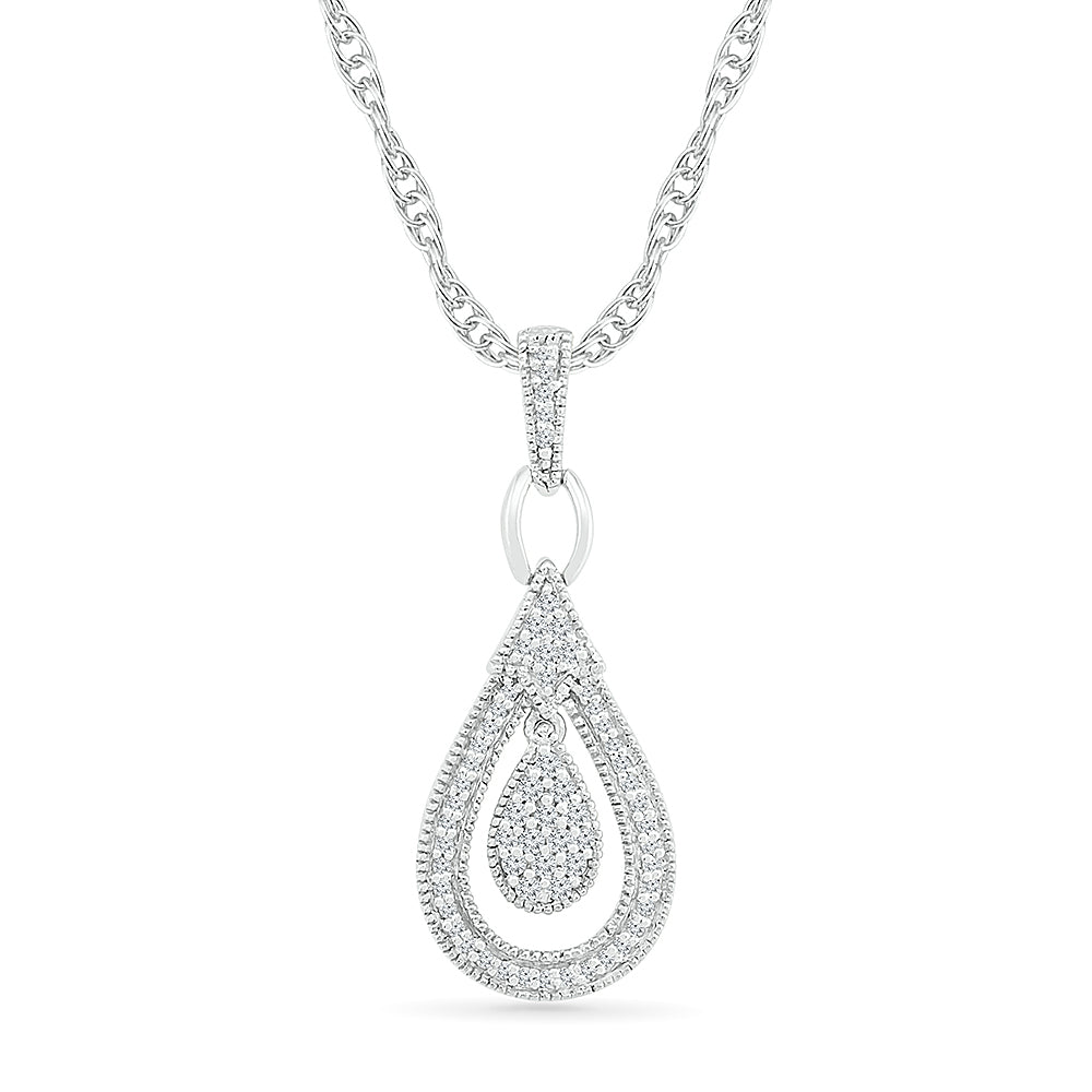 White Gold Pear-Shaped Diamond Necklace – Harlin Jones