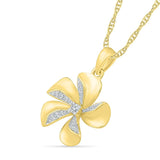 Pinwheel Floral Bold Gold Pendant