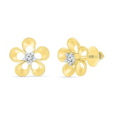 Chic Bold Gold Floral Stud Earrings