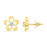 Chic Bold Gold Floral Stud Earrings