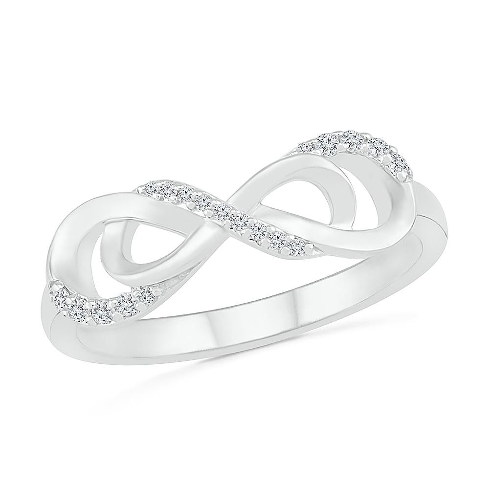 9ct White Gold Diamond Infinity Dress Ring | Angus & Coote