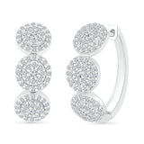 Floral Cluster Diamond Hoop Earrings