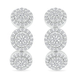 Floral Cluster Diamond Hoop Earrings