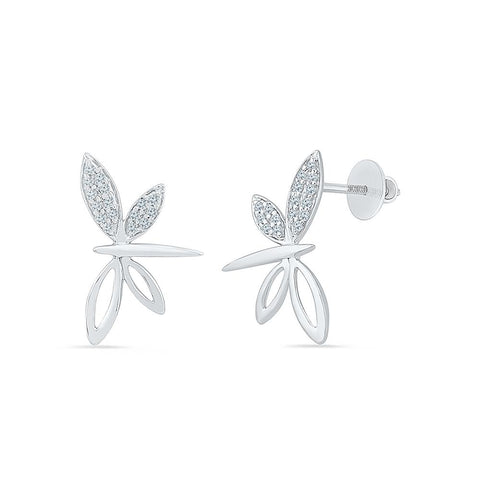 Fancy Dragonfly Diamond Stud Earrings in 92.5 Sterling Silver for women online