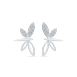 Fancy Dragonfly Diamond Stud Silver Earrings