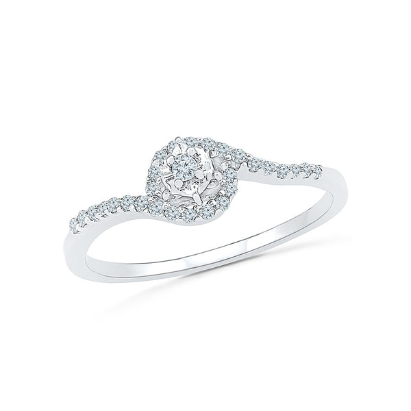 Diamond Twist Engagement Band Ring