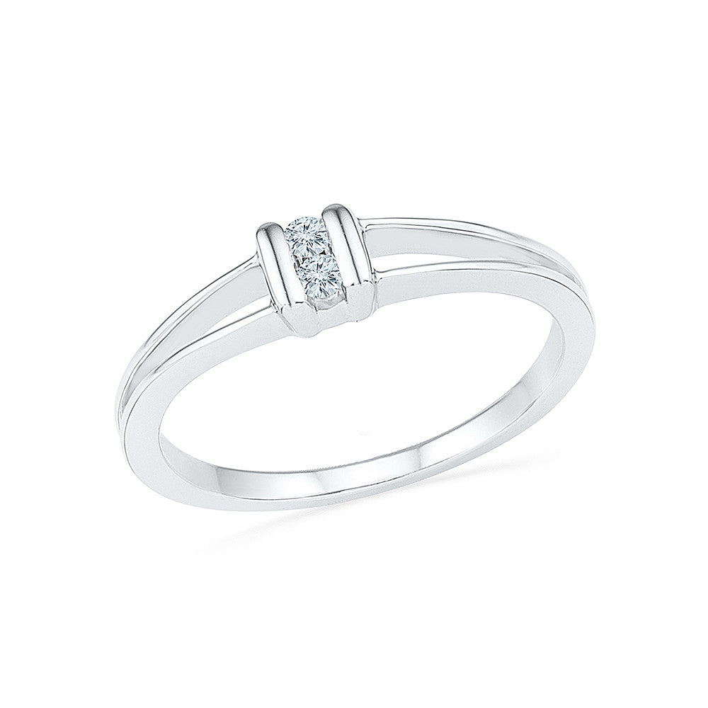 Twist Engagement Ring with Two Stones