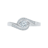 Two Together Solitaire Diamond Engagement Ring