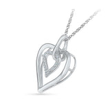 Heart Springs Diamond Silver Pendant