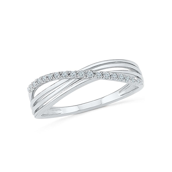 Silver Designer Band Diamond Ring