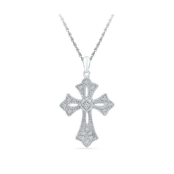Silver Designer pendant in Prong Setting with Diamonds
