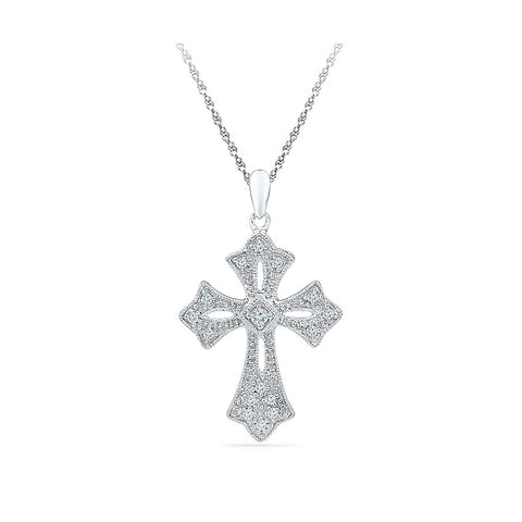 Precious Diamond Cross Silver Pendant