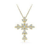 Floral Cross Diamond Pendant