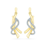Royal Ribbon Diamond Dangler Earrings in 14k and 18k gold for women online