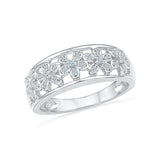 14kt / 18kt white and yellow gold Flower Flaunt Diamond Cocktail Ring in PRONG for women online