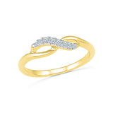14kt /18kt white and yellow gold Lucky Curve Diamond Midi Ring in PRONG setting for women online