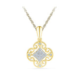 Classy Royal Square Diamond Pendant in 14k and 18k Gold online for women