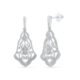 Classy Chandelier Diamond Drop Earrings in 92.5 Sterling Silver for women online