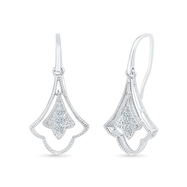 Luxurious Dangle Diamond Drop Earrings in 92.5 Sterling Silver for women online