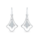 Luxurious Dangle Diamond Drop Silver Earrings