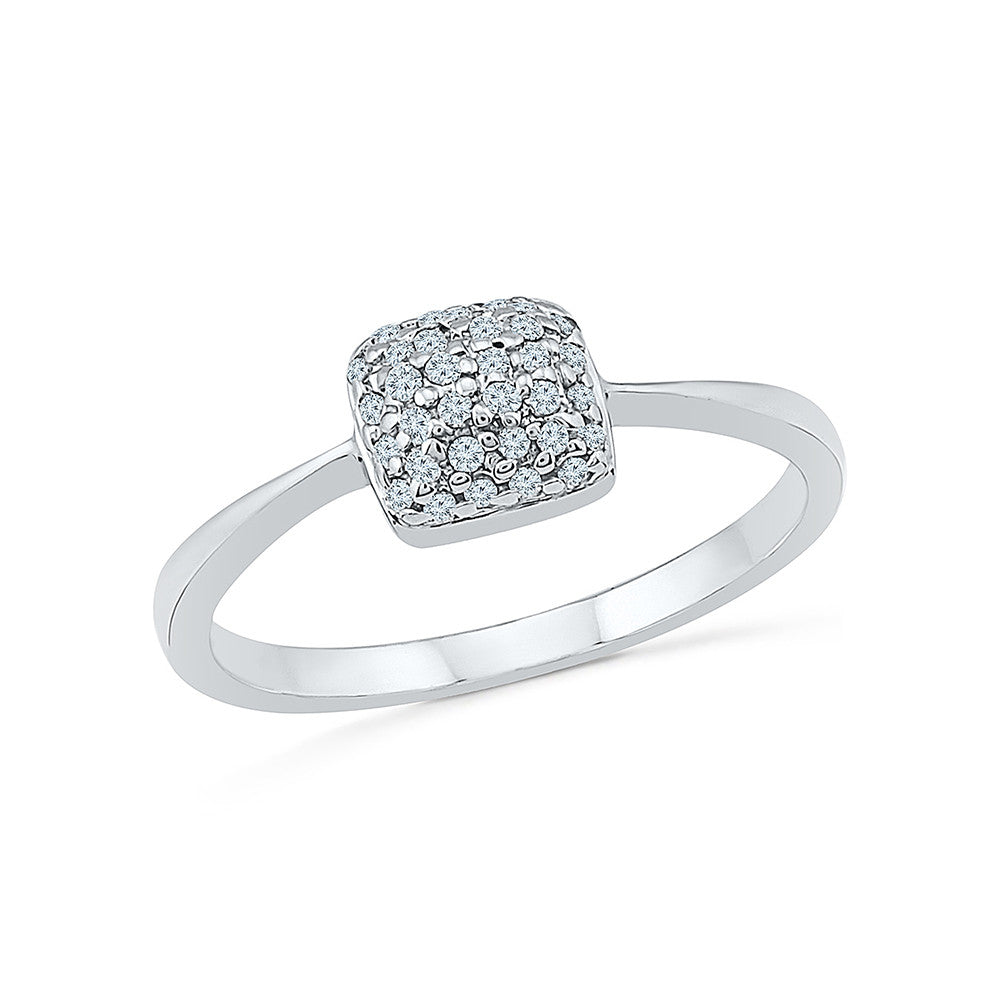 Square Shaped Diamond Studded Ring: A Blend of Brilliance