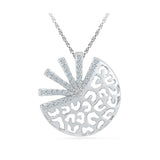 Silver Fancy Diamond pendant in Prong Setting