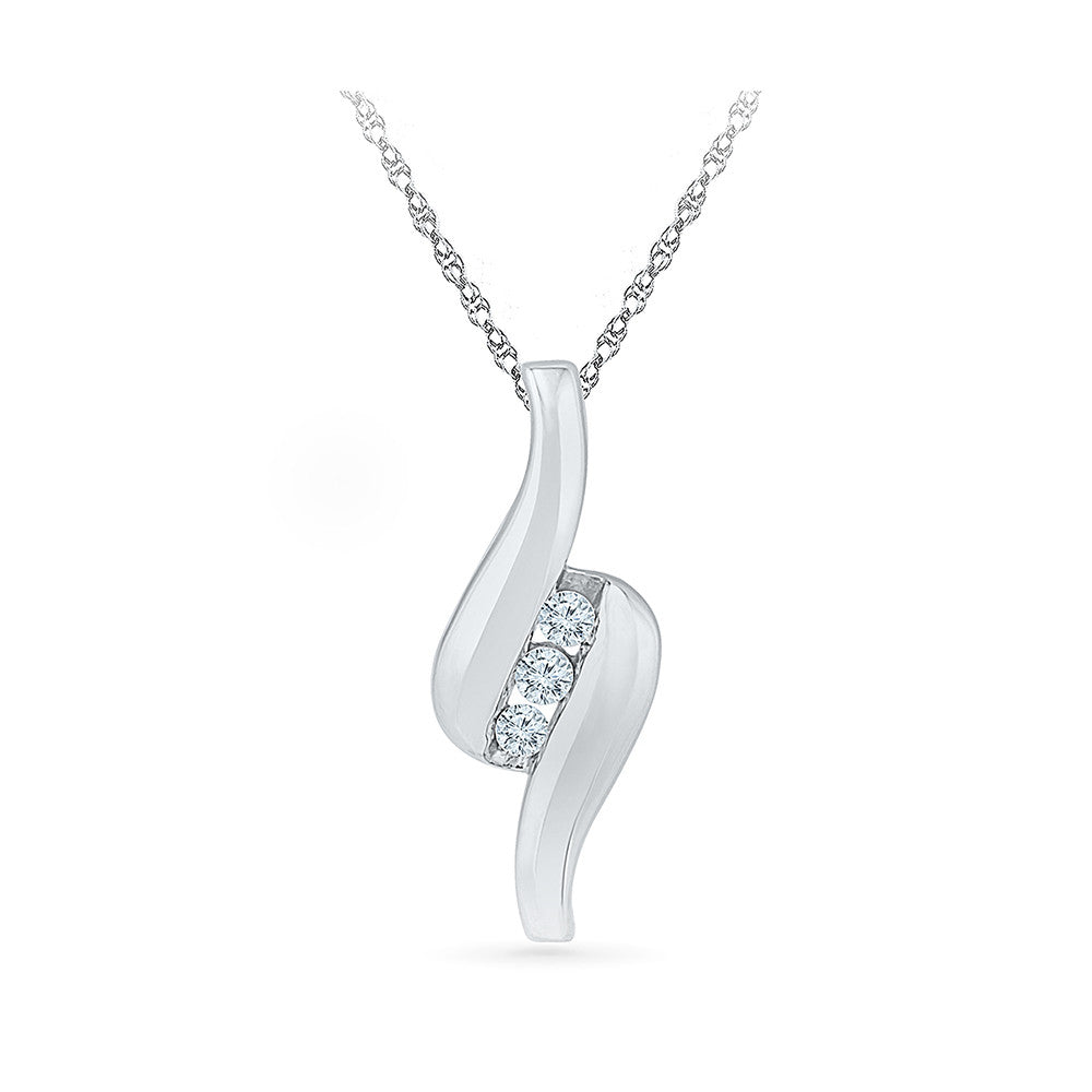 Glendy Magnetic Pear Leaf Silver CZ Diamond Necklace For Women – YANA SILVER