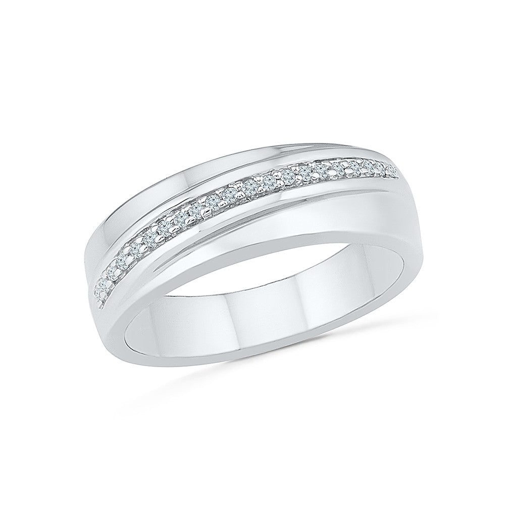 Round Diamond Diagonal Men's Wedding Band Ring in 10K Yellow Gold – Oaks  Jewelry
