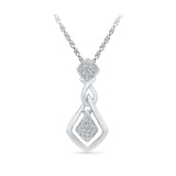 Silver women pendant in Prong Setting with Diamonds