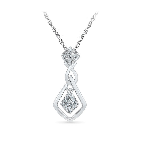 Silver women pendant in Prong Setting with Diamonds