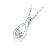 Embraced Floral Diamond Silver Pendant