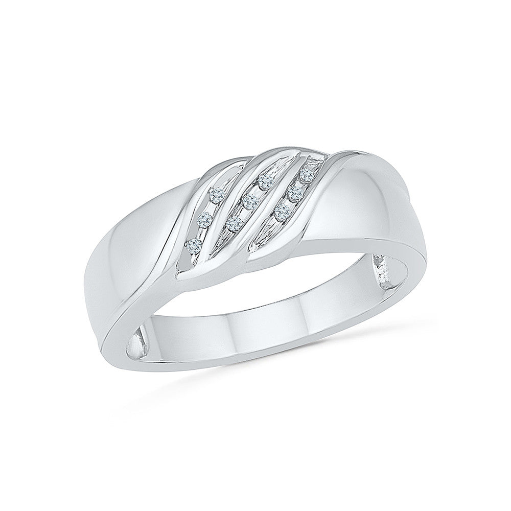 Round Brilliant Diamond Mens Ring in 14k white gold (0.25cttw, F-G Col –  JewelryAffairs