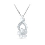 Silver Fancy pendant in Prong Setting with Diamonds