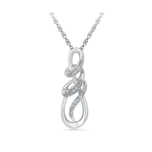 Silver Partywear Diamond pendant in Prong Setting