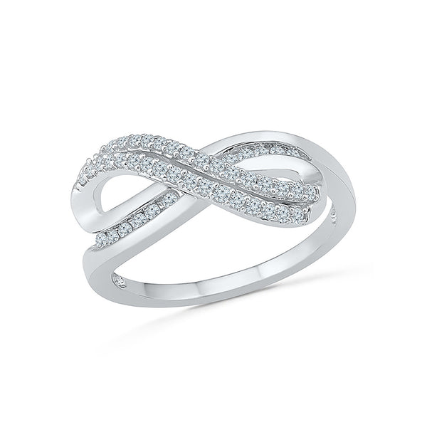 14kt / 18kt white and yellow gold Infinity Accolade Everyday Diamond Ring in Prong and Nick setting online for women
