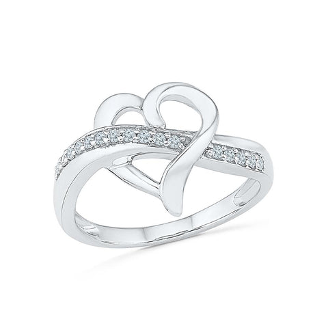 Delightful Devotion Heart Design Silver Ring