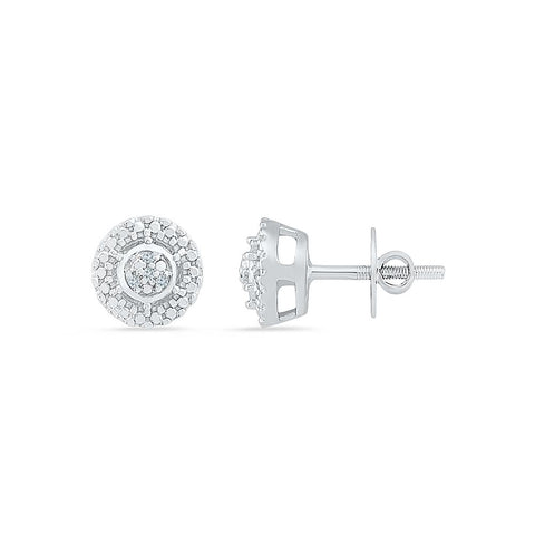 Petite Round Diamond Stud Earrings in 92.5 Sterling Silver for women online