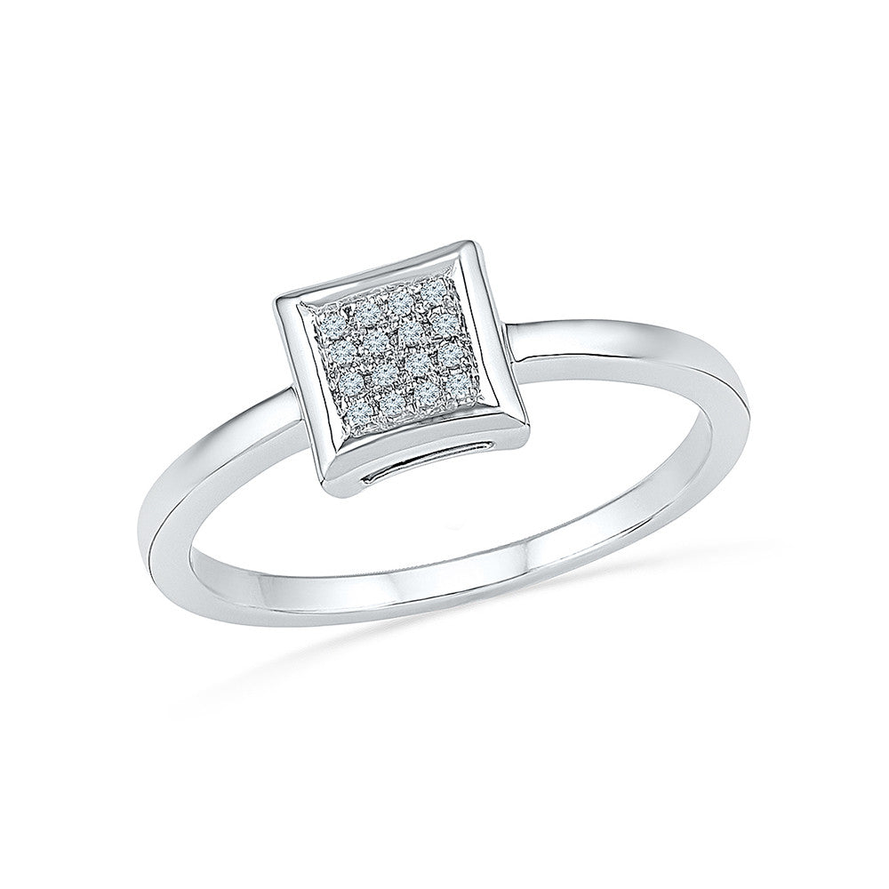 Deep Teal Sapphire & Diamond Ring 18K White Gold