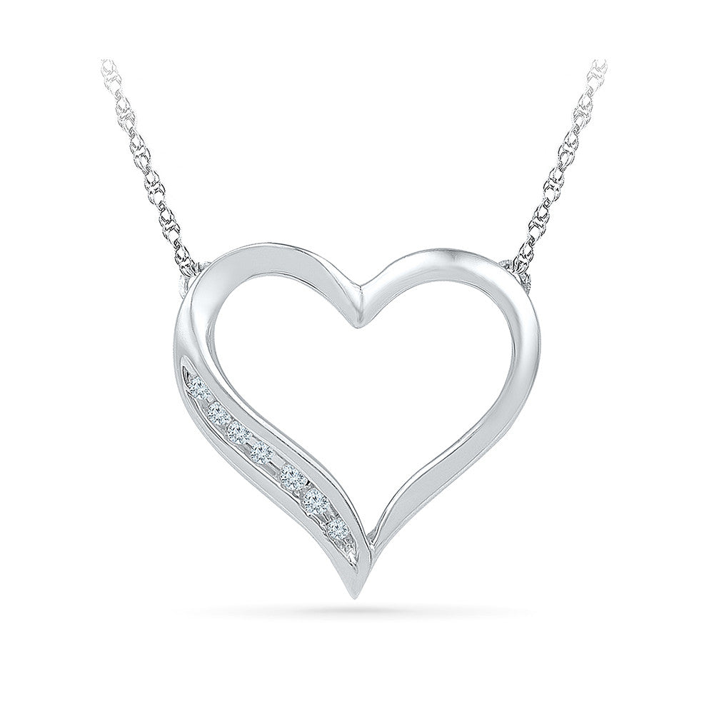 Tiny Heart Padlock 14k White Gold Pendant Necklace in White Diamond |  Kendra Scott