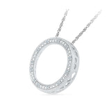 Circle Ablaze Diamond Silver Necklace