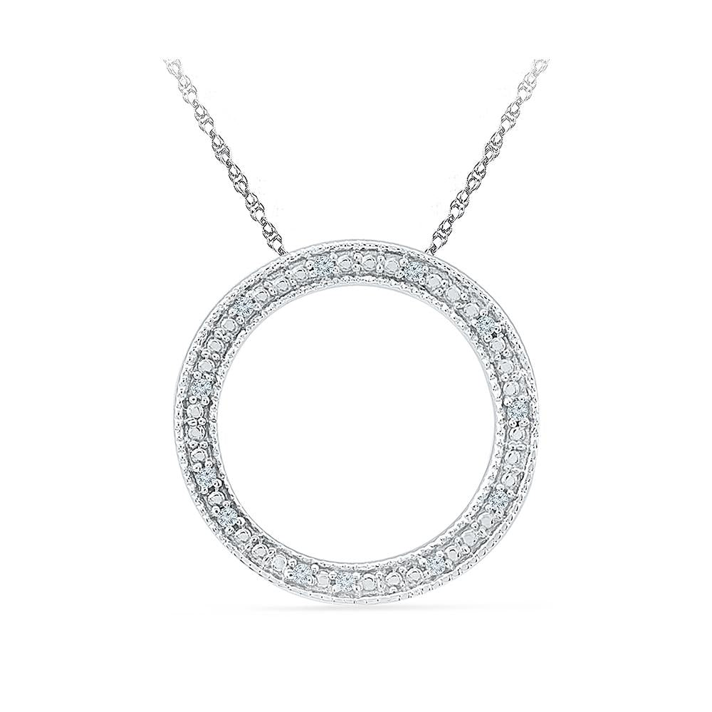 Buy CLARA Silver Rhodium Plated Swiss Zirconia Circle Of Life Pendant Chain  Necklace For Women & Girls Online