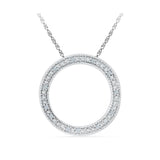 Silver Fancy Necklace Diamond pendant in Prong Setting
