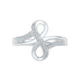 Vertiginous Infinity Diamond Silver Ring