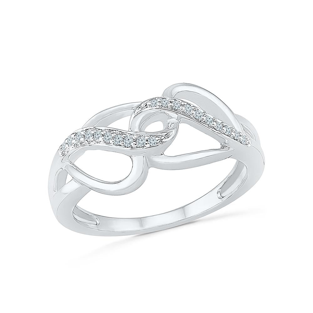 Heart Shape Gold & Diamond Band Ring with Metal Slender Lines – Radiant Bay
