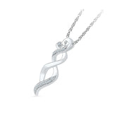 Heart Swirl Diamond Silver Pendant