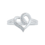 Charming Heart Everyday Diamond Silver Ring
