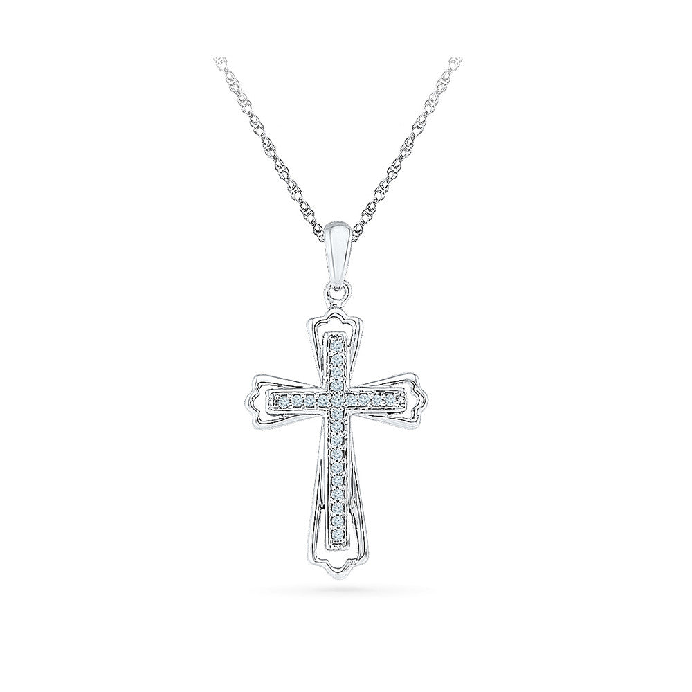 Bloomingdale's Diamond Cross Pendant Necklace in 14K White Gold, 1.0 ct.  t.w. - 100% Exclusive | Bloomingdale's