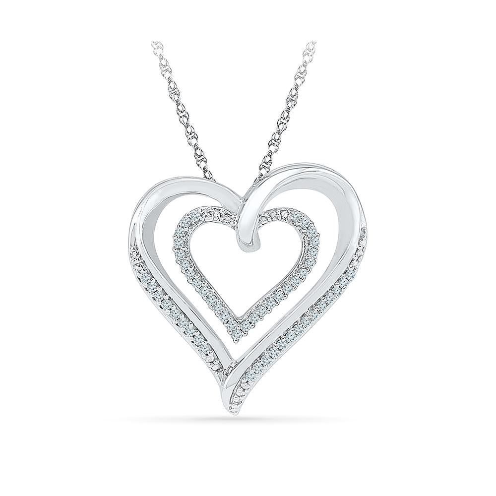 Gold plated bead chain necklace with heart shape cz pendant -