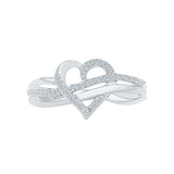 Hitched Heart Everyday Diamong Silver Ring