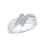 Silver Everyday Ring with Prong Set Diamonds